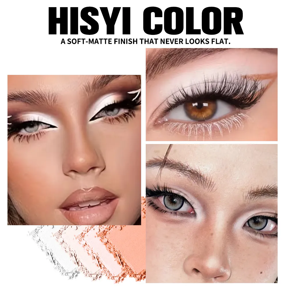 White Eyeshadow Palette Matte Shimmer Highlighter Waterproof Long Lasting Brightening Eye Makeup for Cut Crease — image 4