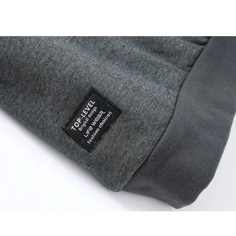 Winter Sweatshirt Men Long Sleeves Men Fleece Lined Warm Sweatshirt Pure Color Quarter Zip Sweatshirt Thicken Plus Size 8XL — image 4