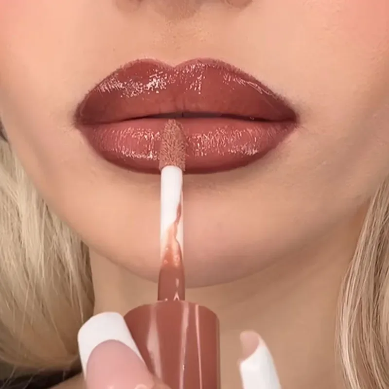 2pc Set Matte Lip Liner And Starry Glitter Lip Gloss Pearlescent Fine Shimmer Long-Lasting Hydration Non-Sticky Makeup — image 4
