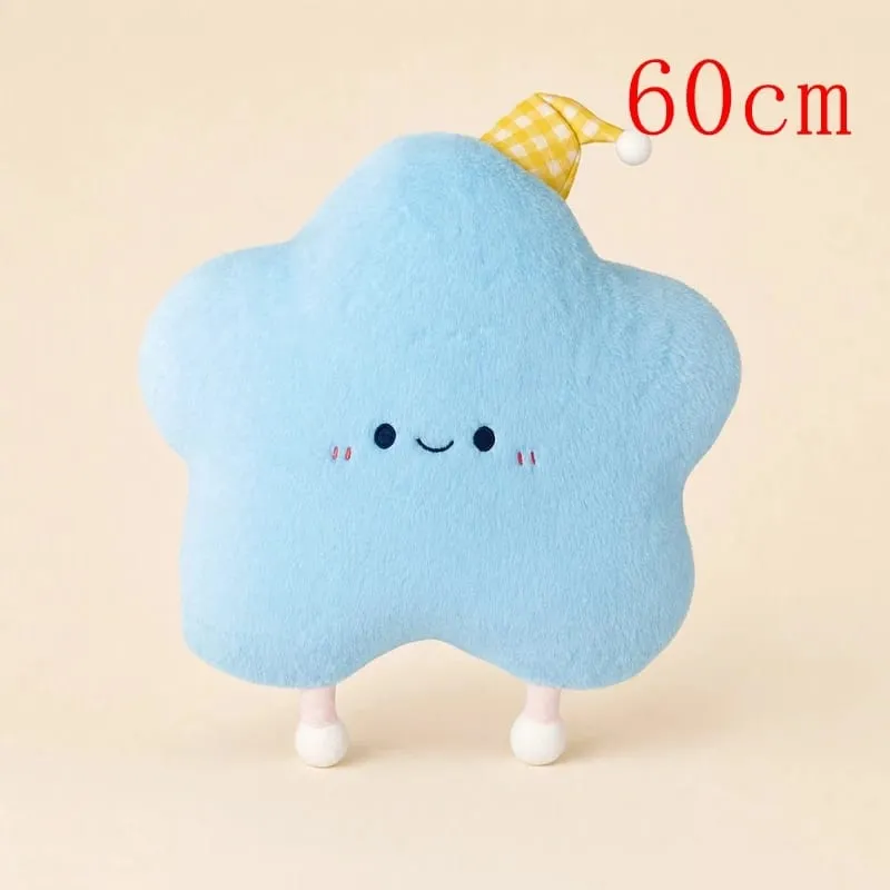 40-60Cm Bantal Mewah Bintang Lucu dengan Topi Tidur Bantal Boneka Bintang Lucu Bantal Sofa Berbulu Lembut Bantal Lempar Kamar Tidur Anak Perempuan Dekorasi Rumah — image 15