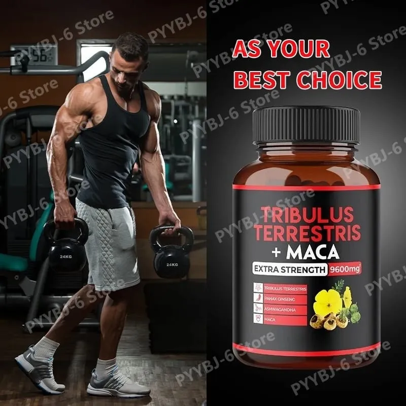 Le supplément Tribulus Terrestris + extrait de racine de maca soutient la vitalité énergétique Santé naturelle à base de plantes sans OGM 90 capsules végétaliennes