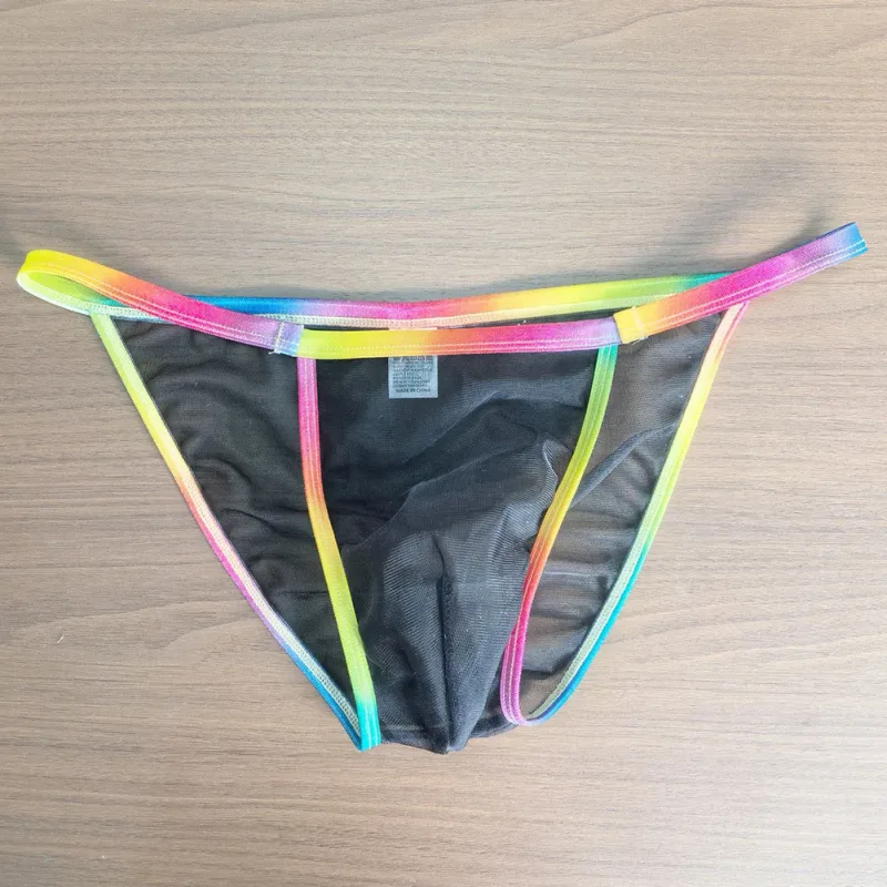 1pc Men Sexy Sheer Briefs Ultra Thin See Through Underwear Low Rise U Convex Pouch Mesh Breathable Panties Clubwear