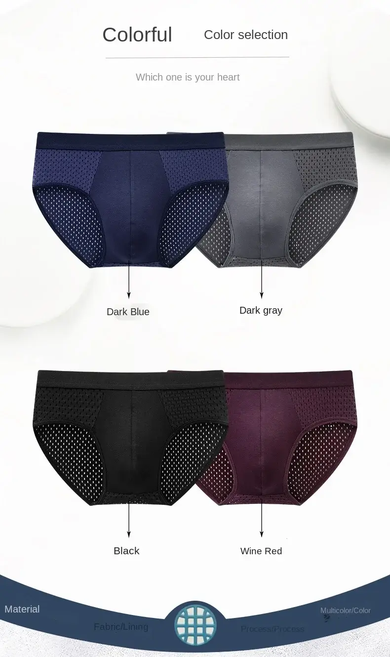 Solide Männer Sommer Eis Seide Unterwäsche Boxershorts Slips Atmungsaktive Unterwäsche Bambus Carbon Faser Anti-Bakterielle Hohl Höschen