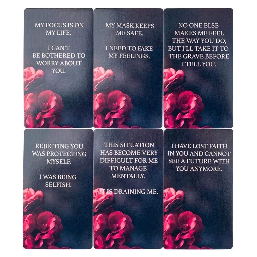 Dark Confession Twin Flame Oracle Cards 50Pcs Love Keywords & Messages Deck for Self-Reflection And Guidance — image 6