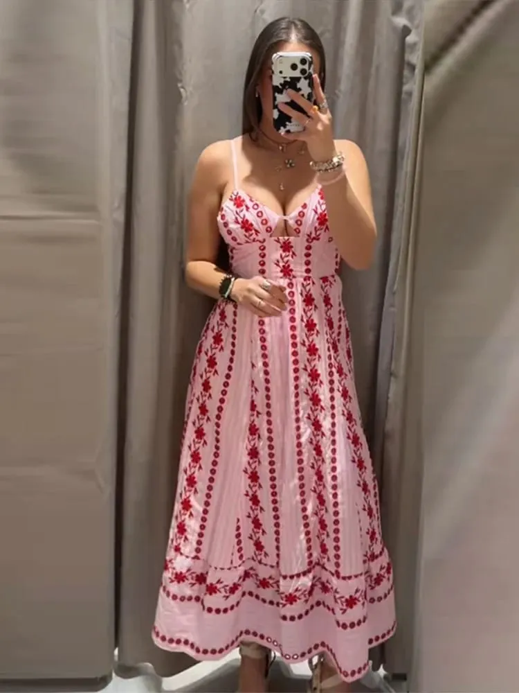 Women Dress Color Blocking Maxi Sleeveless Dresses Scarf Slimming Side Slit Long Dress Elegant Beach Vacation Party Outfit Lady — image 6
