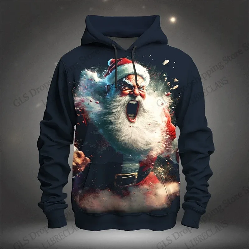 Christmas Mens Santa Claus 3d Print Hoodies Men Women Fashion Vintage Outdoor Hoodie Sweatshit Men Clothing Moletom Masculinos — image 5