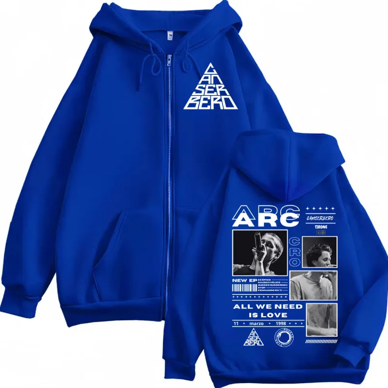 Canserbero Allt vi behöver är kärlek Muerte Vida Merch Zipper Hoodie Herrmode Hip Hop Zip Up Sweatshirts Casual Fleece Pullovers — image 5