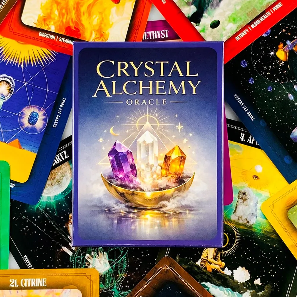 New Crystal Alchemy Oracle Cards 36 Deck 10.2*7.4cm English Version Fate Divination Board Game Meditation & Party Games — image 3