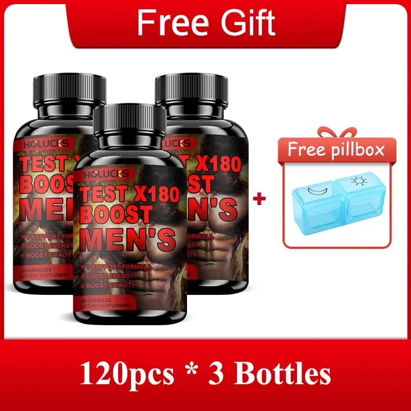 Natural Male Test Booster Supplement with Boron & Vitamin Blend Support Vitality Stamina Endurance & Physical Vigor
