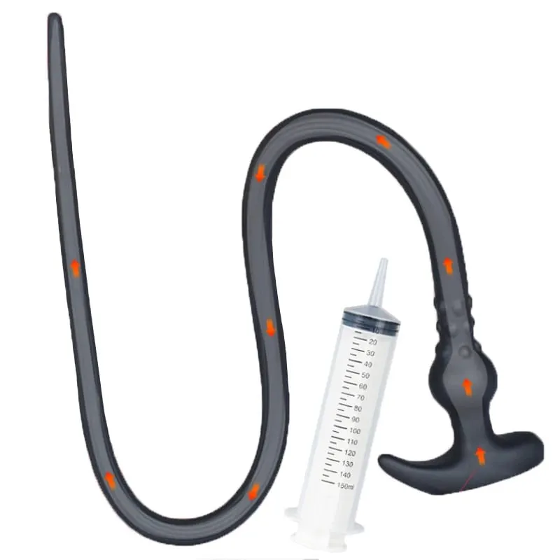 105CM Long Anal Plug Wearable Silicone Buttplug Hollow Anus Vagina Cleaner Dilator Sex Toys For Women Men Gay Prostate Massager — image 1