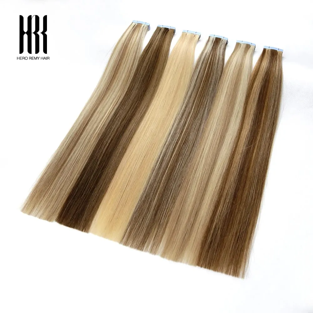 Natural PU Skin Weft Invisible Injection Tape In Human Hair Extensions Double Side Blonde Tape Ins Hair Extensions 2.5g/pieces