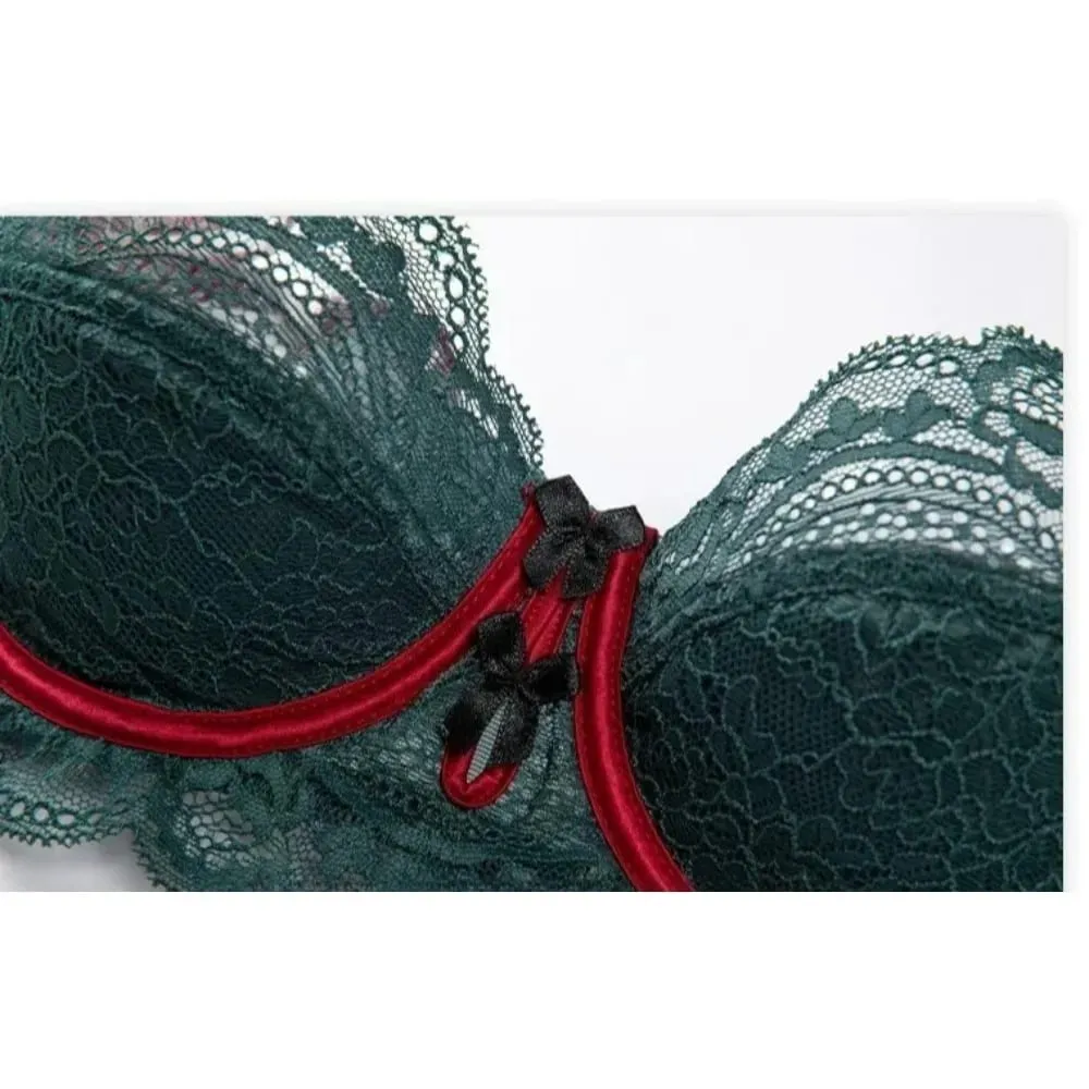 Women Sexy Red Lace Bra French Ultra Thin Minimizer Non Wired Breathable Brassiere Large Bust Reduce Underwear 32‑42 — image 5