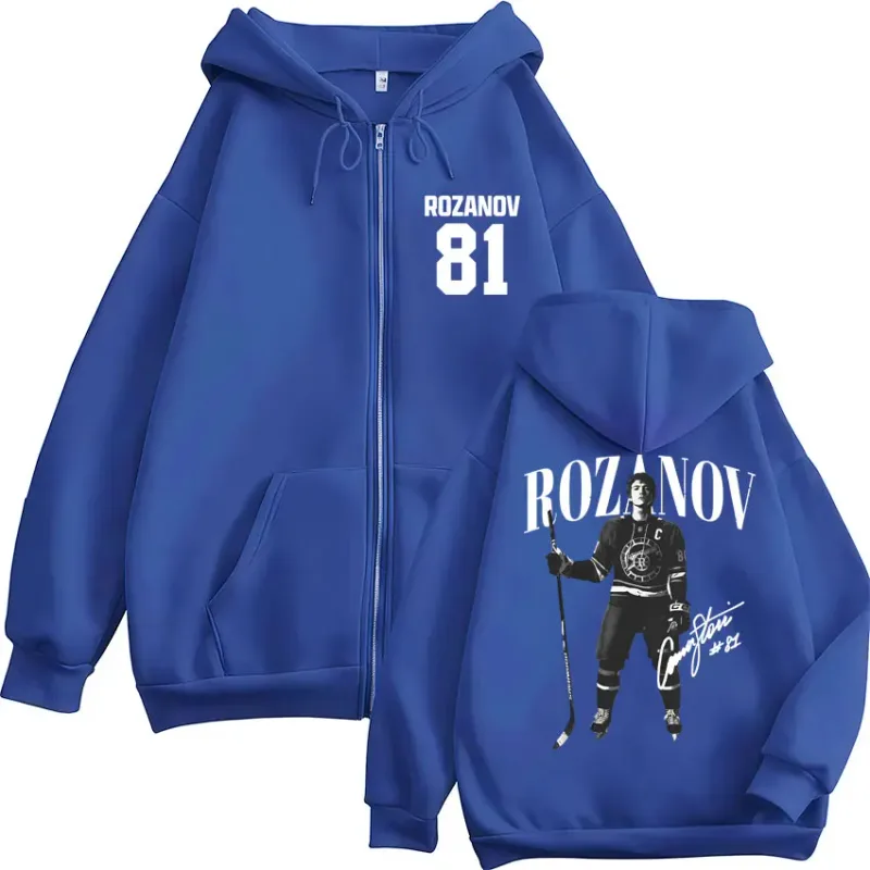 Heated Rivalry Ilya Rozanov 81 Zip Up Hoodies Men Women Vintage Fashion Cardigan Sweatshirt Loose Fleece Casual Coats Streetwear