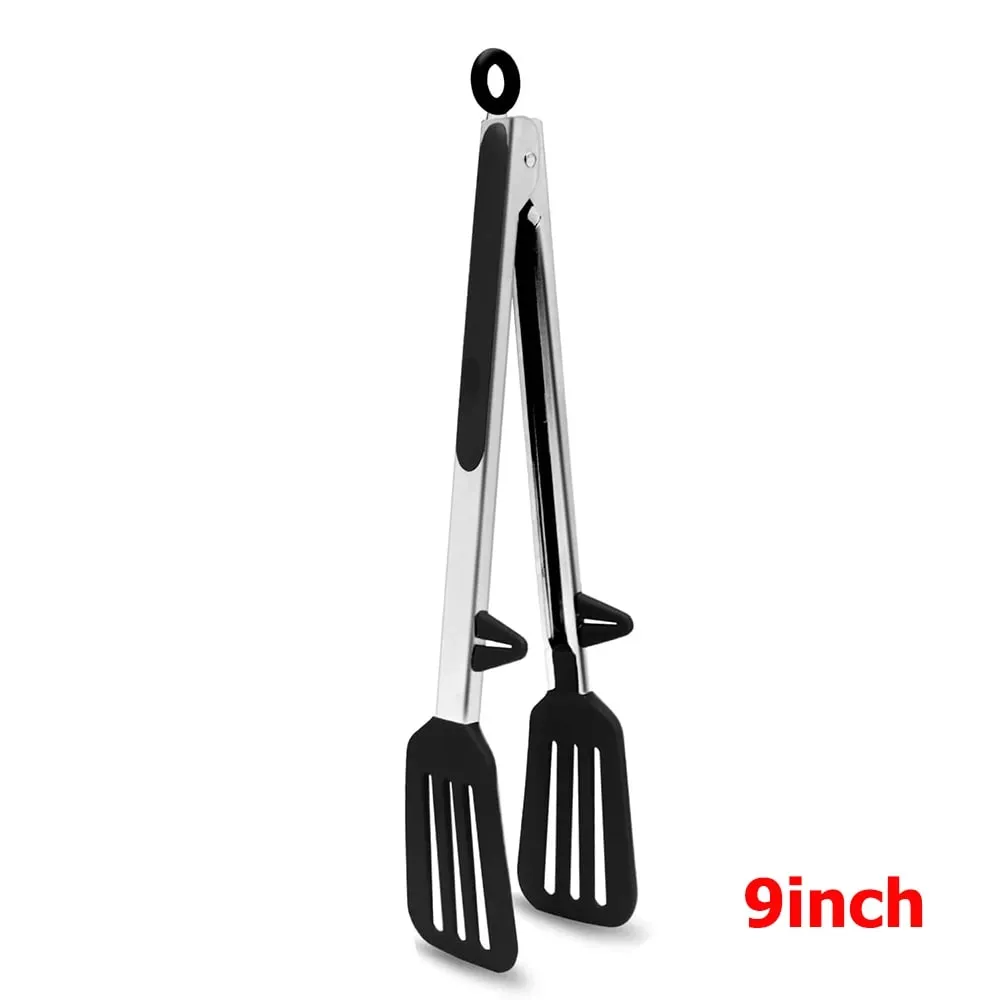 Silicone Kitchen Food Tongs Non Stick Heat Resistant Cooking Clip For BBQ Salad Steak Pasta Household Kitchen Utensils — image 8