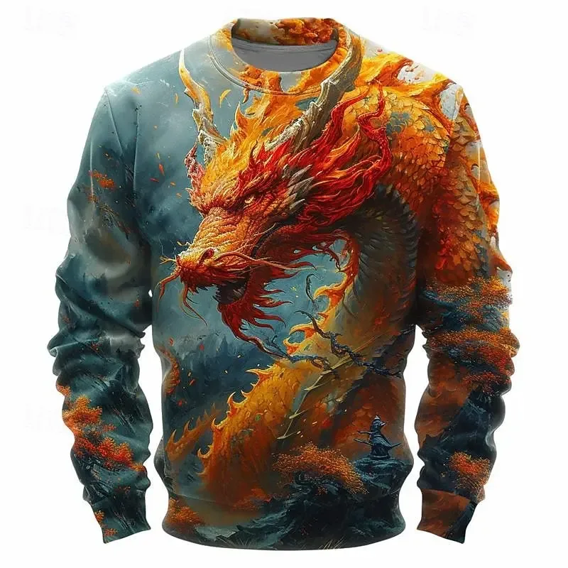 Full Print Chinese Dragon Graphic Sweatshirts For Men Women Long Sleeve Casual Round Neck Hoodie Streetwear Mens Sport Tracksuit — image 11
