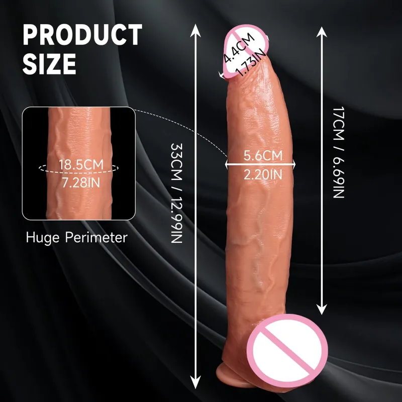 Huge Black Dildos Adult Sex Toys for Women Realistic Dildo Double Layered Liquid Silicone Thick Penis Woman Masturbation Penis — image 11