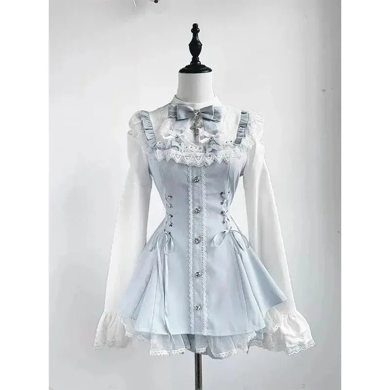 Japanese Style Lolita 2 Piece Set Y2k Mini Skirt Woman Harajuku Sweet Kawaii Print Dress Tops Korean Fashion Elegant Dress — image 12