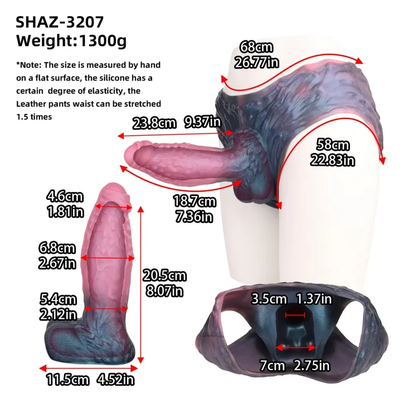 3D Horse Penis Shaped Wearable Cock Sleeve Gradient Color Skin-Friendly Liquid Silicone Adult Couple Intimate Sex Toys — image 19
