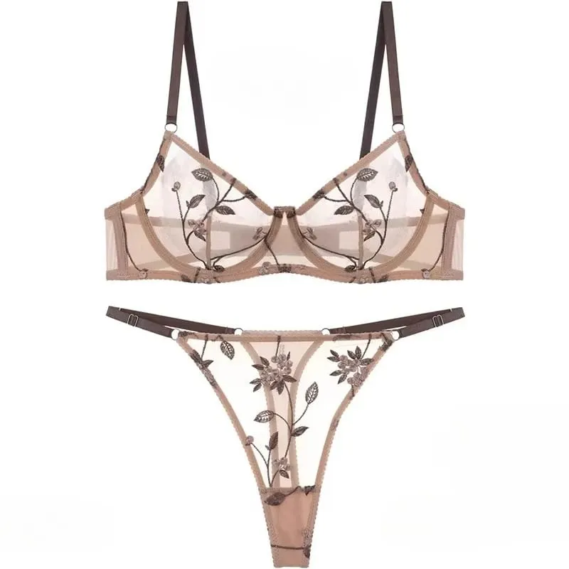 European Style Lace Sheer Embroidery Underwire Bra Minimizer Big Bust Anti-Sagging Support Comfort Soft Lingerie S-XL — image 5