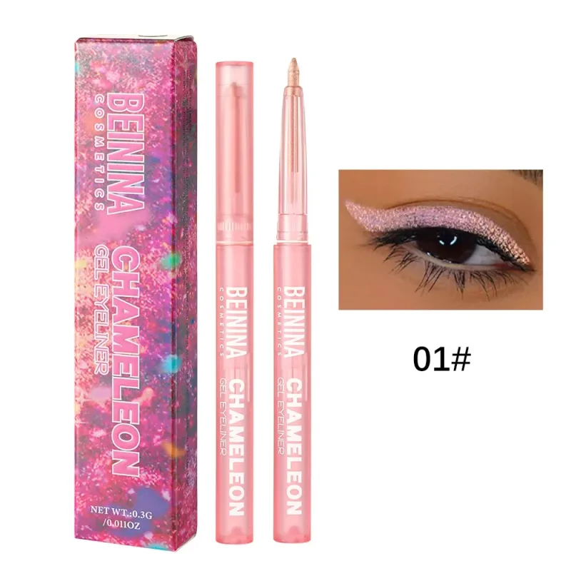 Metallic Chameleon Gold Eyeliner Gel Pen Pearlescent Polarized Glitter Green Inner Eye Liner Shiny Multicolor Soft Eyes Pigment — image 8