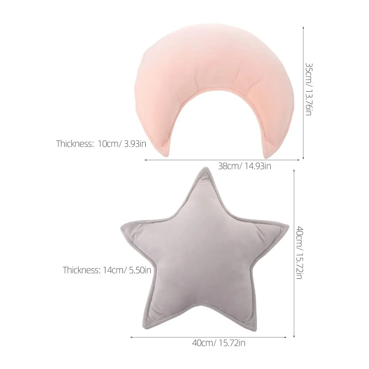 2 ชิ้น Moon และ Star หมอน Baby Room หมอนอิงนุ่มตกแต่งเนอสเซอรี่โยนหมอนเปลตกแต่งหมอนสำหรับห้องนอน Living — image 5