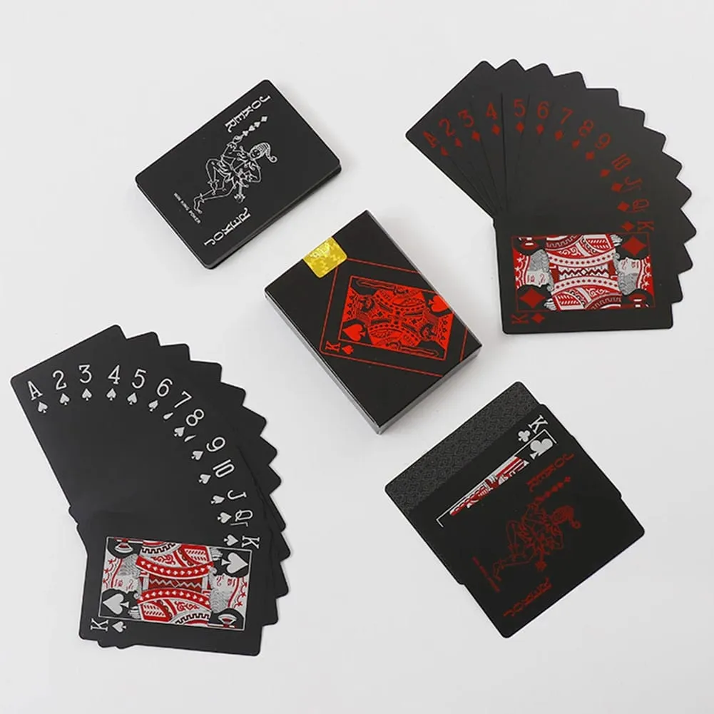 Playing Cards Game Poker Cards Board Child Kid Toy Waterproof Plastic PVC Black Blue Red Yellow Green Deck Card High-end Classy