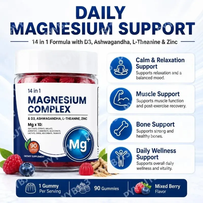 Gummie Googeer DeepCalm Magnesium Complex pro večerní zklidnění s vitamínem D3 Zinek Ashwagandha L-Theanin 90 Gummies — image 2