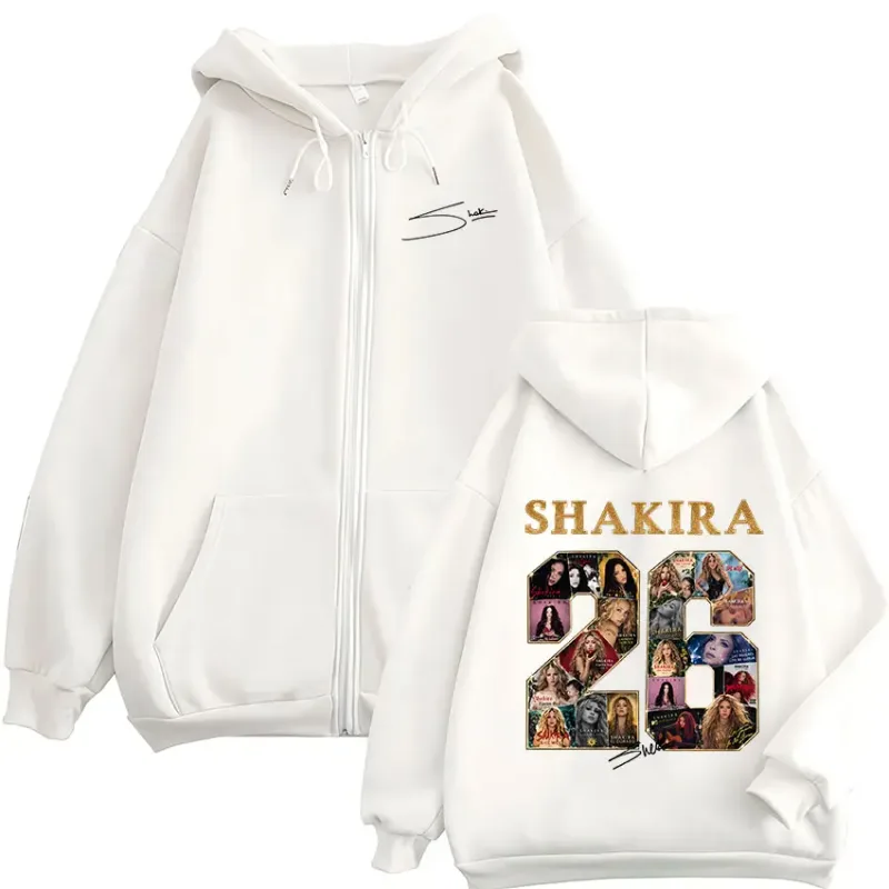 Shakira LMYNL 2026 World Tour Graphic Zipper Hoodies Men's Women Clothing Fashion Fleece Long Sleeve Zip Up Sweatshirts Jackets — image 5