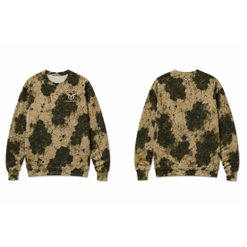 Western-inspired Fossil-print Cow Pattern Sweatshirt Men Vintage All Over Print Pullover Streetwear Unisex Casual Long-sleeved — image 5