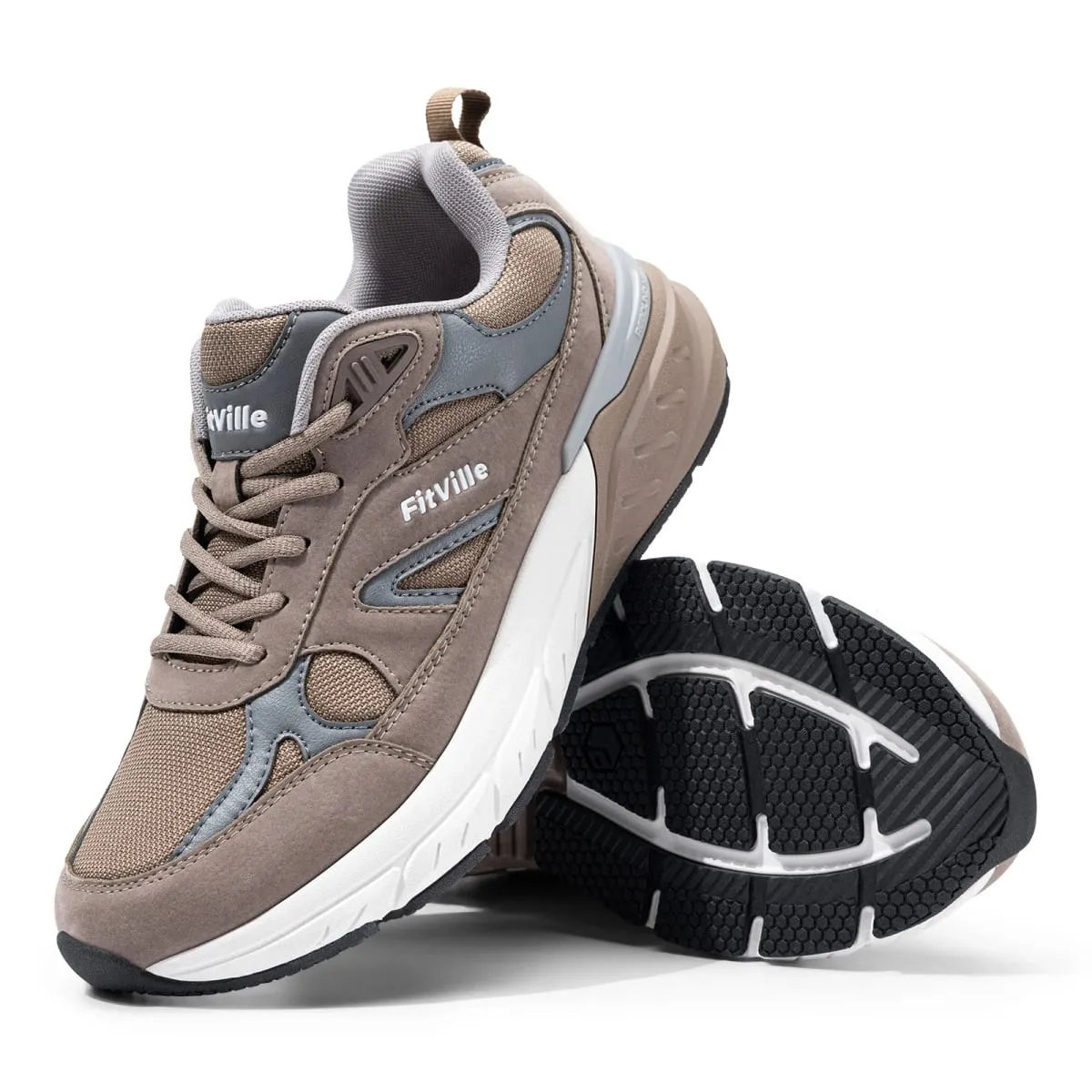 FitVille Newest Walking Shoes for Men Wide Width Sneakers with Arch Support for Flat Feet Heel Pain Relief Plantar Fasciitis — image 11