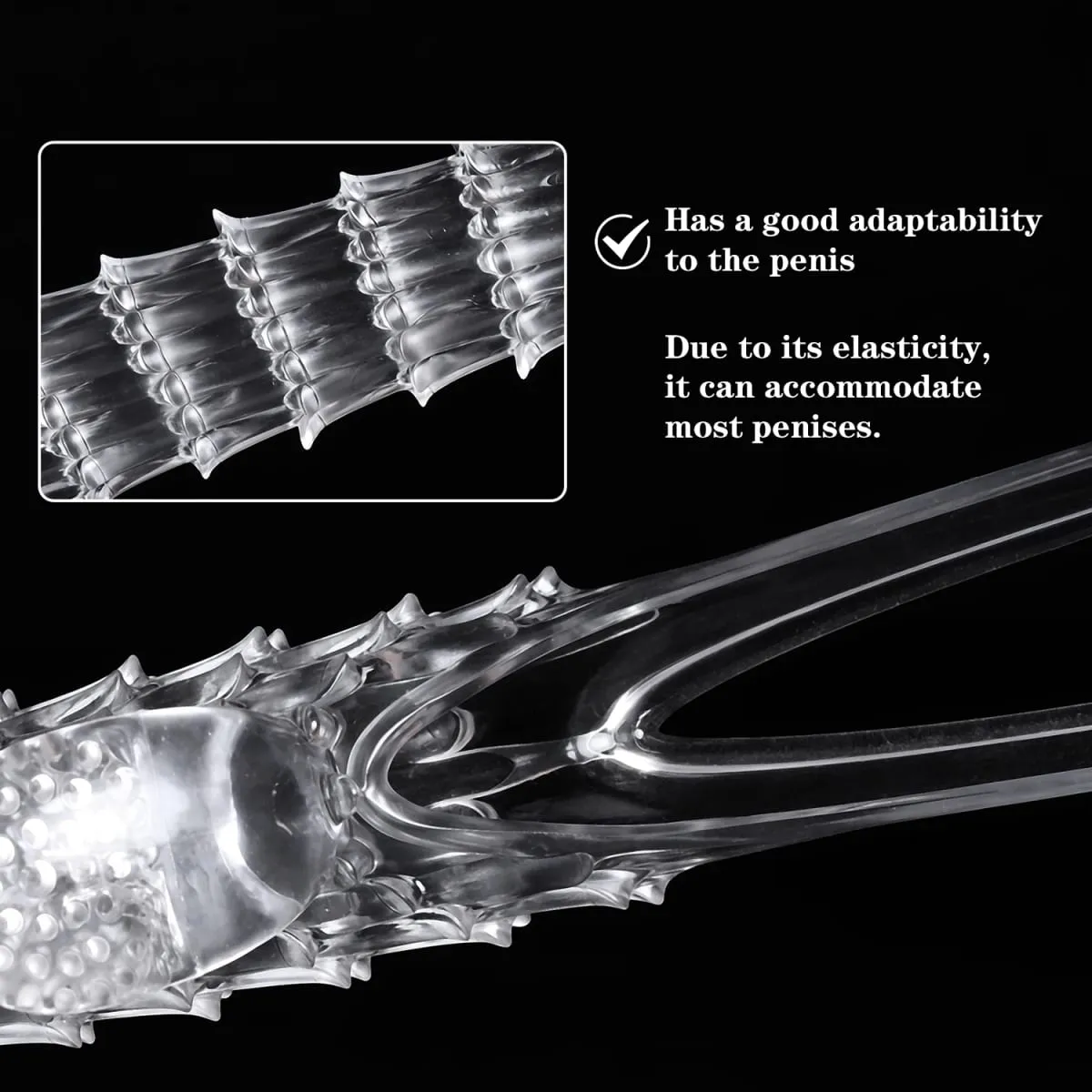 Reusable Tranaparent Penis Sleeve Enlargement Delay Ejaculation Soft TPE Dragon Scales Clear Cock Sleeve Adult Sex Toys for Men