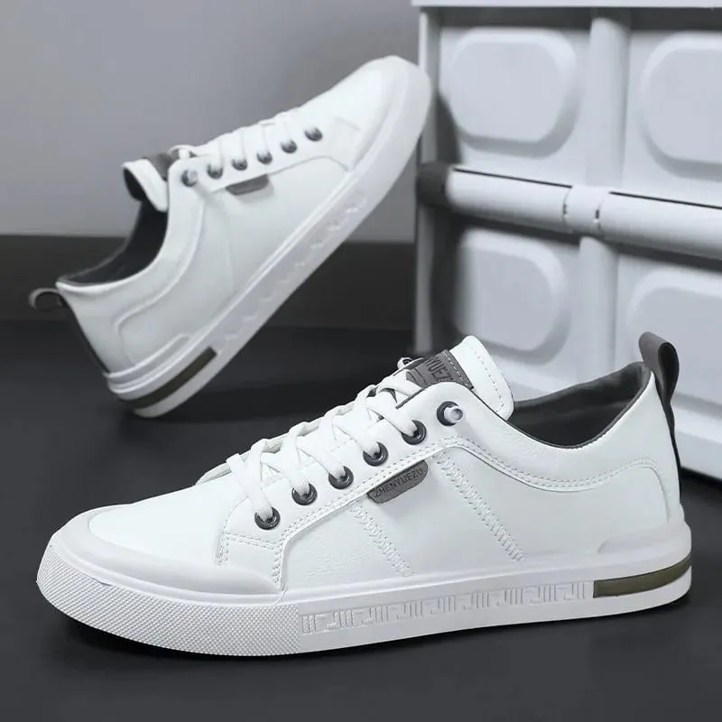 New Men's Low-Top Leather Sneakers Soft Durable White Casual Shoes Trendy Versatile Skate-Inspired Footwear Custom Casual Shoes — image 6