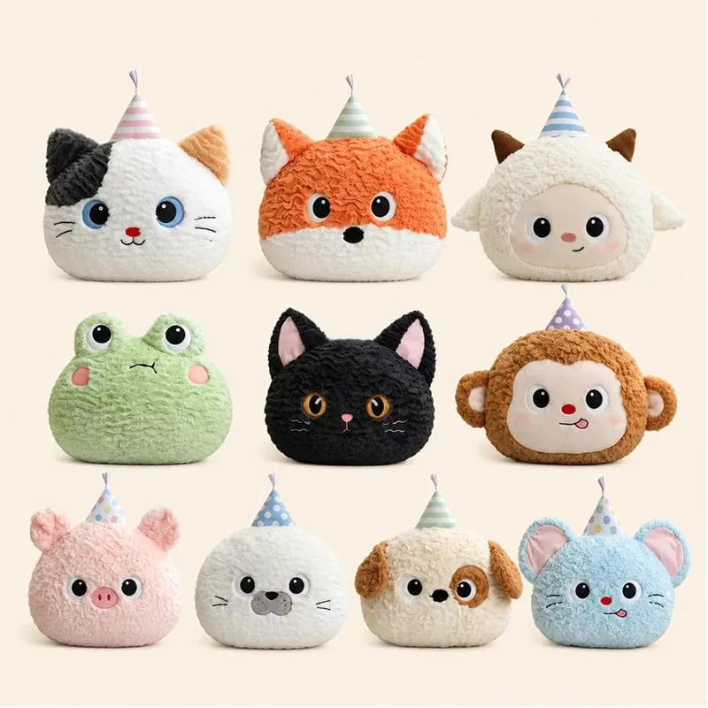 40CM Kawaii Cartoon Animal Plush Pillow Soft Stuffed Soft Fox Sheep Frog Cat Seal Dog Pig Cushion Funny Home Decoration Gifts — image 2
