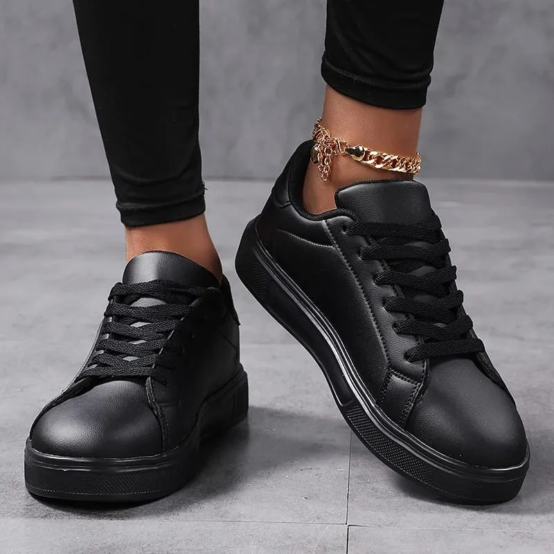 Men's White Natural Leather Sneakers with Flat Bottom Casual Shoes Light Walking Sneakers Simple Daily Student Shoes Women 36-45 — image 5