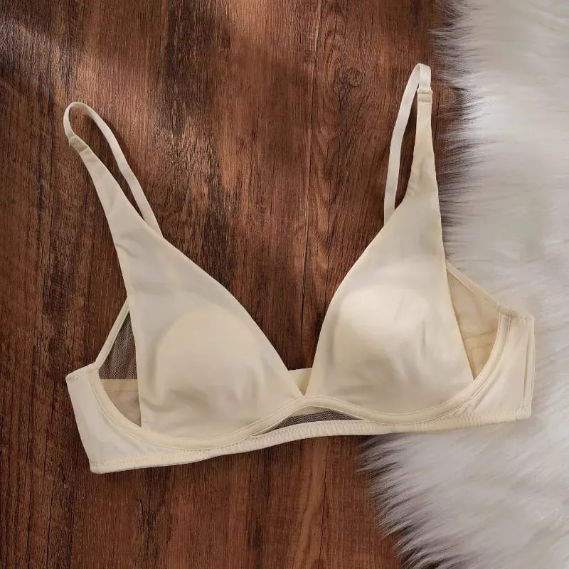 Sexy Deep V Rabbit Ear Bra Wireless Invisible Summer Bra for Women Thin Breathable Comfort Bralette Small Chest No Underwire — image 2