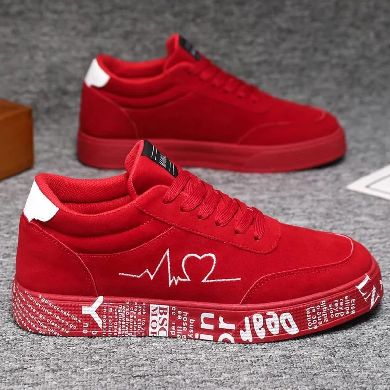 Breathable Mid-Top Sneakers Heart & Music Graphic Design Casual Streetwear Shoes for Couples Valentine's Day & Birthday Gift — image 3