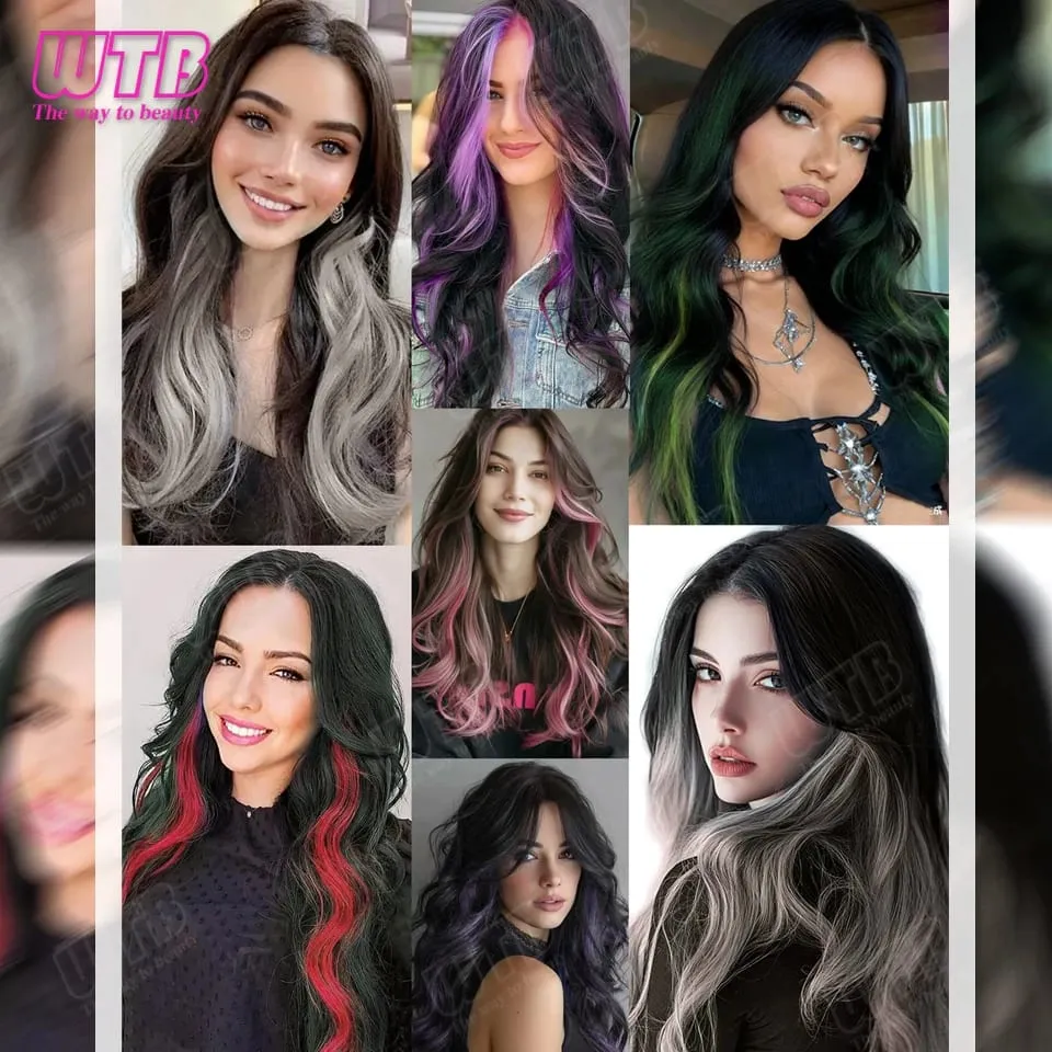 2 Pcs Synthetic Wig BB Clip Style Color Curling Hair Extension Wig Suitable for Women's Daily Wear Holidays and Parties
