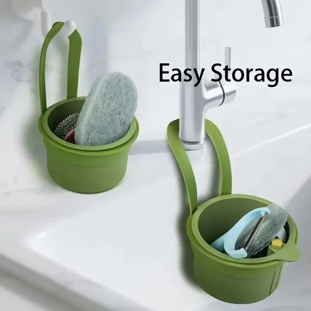 1PCS Press-Type Drain Basket: Food Strainer & Sink Organizer Multi-Functional for Kitchen & Bathroom Use