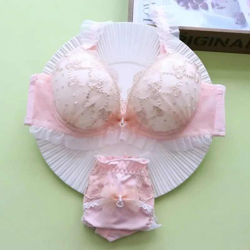 Sexy Lace Lingerie Set for Women Push Up Underwire Bra with Low Plunge Design Breathable & Comfortable — image 9