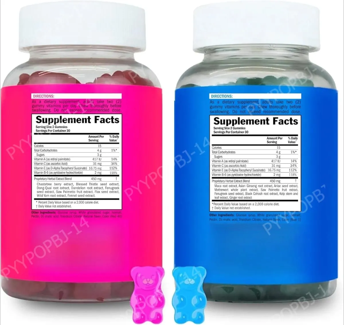 Top&Peach Support Combo Pack Multivitamin Gummies for Women Includes Herbal Extracts & Essential Vitamins Gluten Free 60 Count — image 6