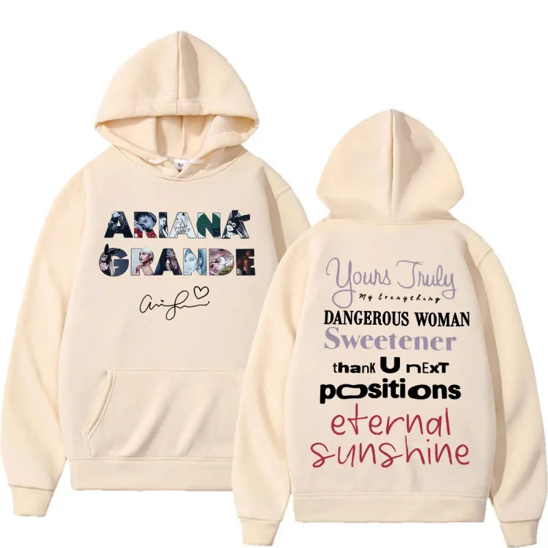 Singer Ariana Grande Album Tour Graphic Hoodies Men Women Fashion Classic Vintage Sweatshirts Autumn/Winter Casual Fleece Hoodie — image 6