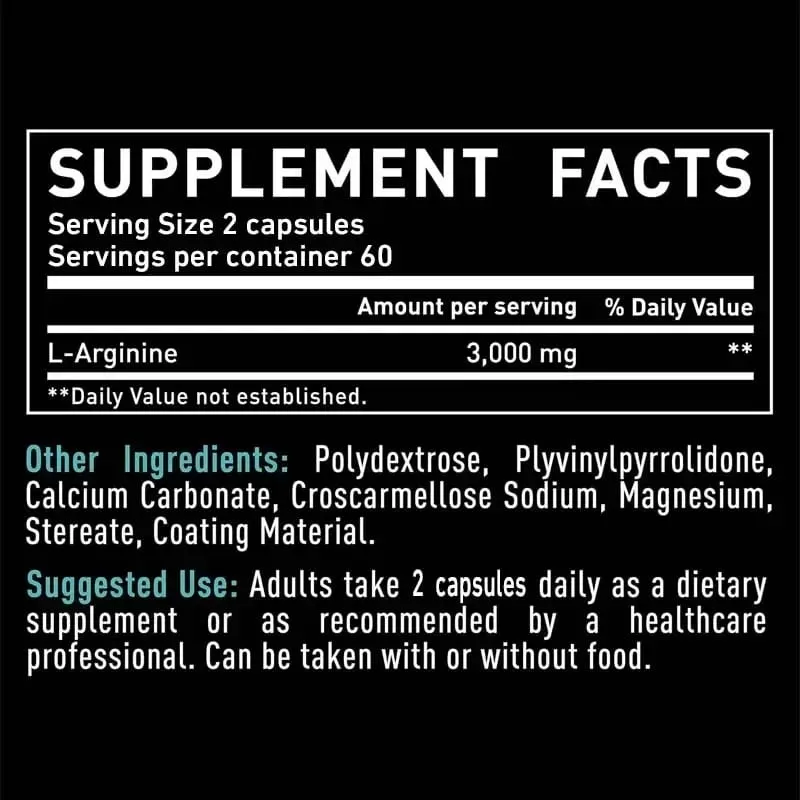 Suplemen L-Arginine Meningkatkan Daya Tahan -Peningkatan untuk Kekuatan Tenaga Sokongan Vaskular dan Daya Tahan Semasa Bersenam | Mas otot