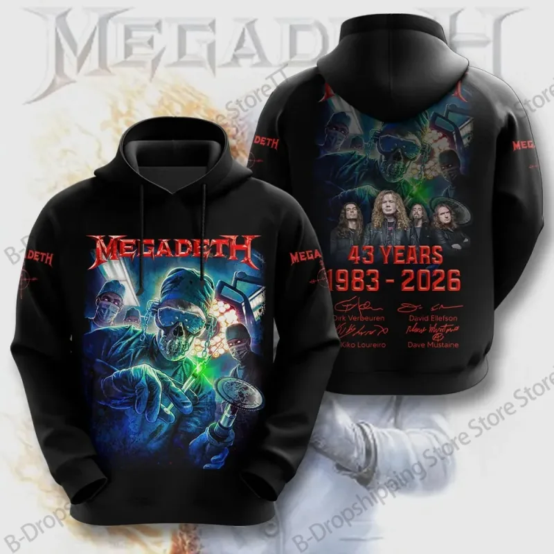Metal Rock Band Megadeth 3d Print Hoodie Men Women Fashion Long Sleeve Hoodies Vintage Coat Men Sweatshirt Unisex Clothes NEW