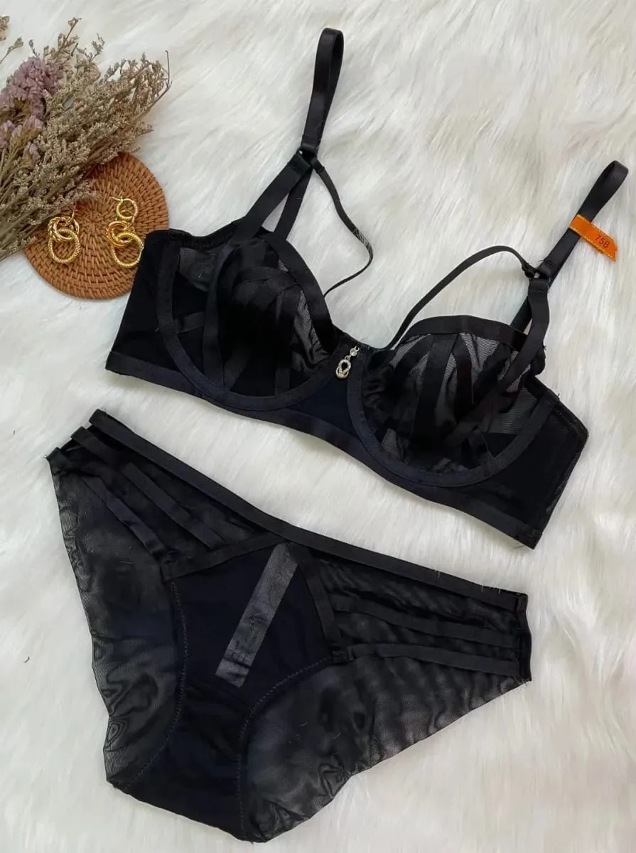 Sexy Lace Lingerie Set for Women Push Up Bra & Panty Set Sheer Mesh Underwear for Special Occasions — image 6