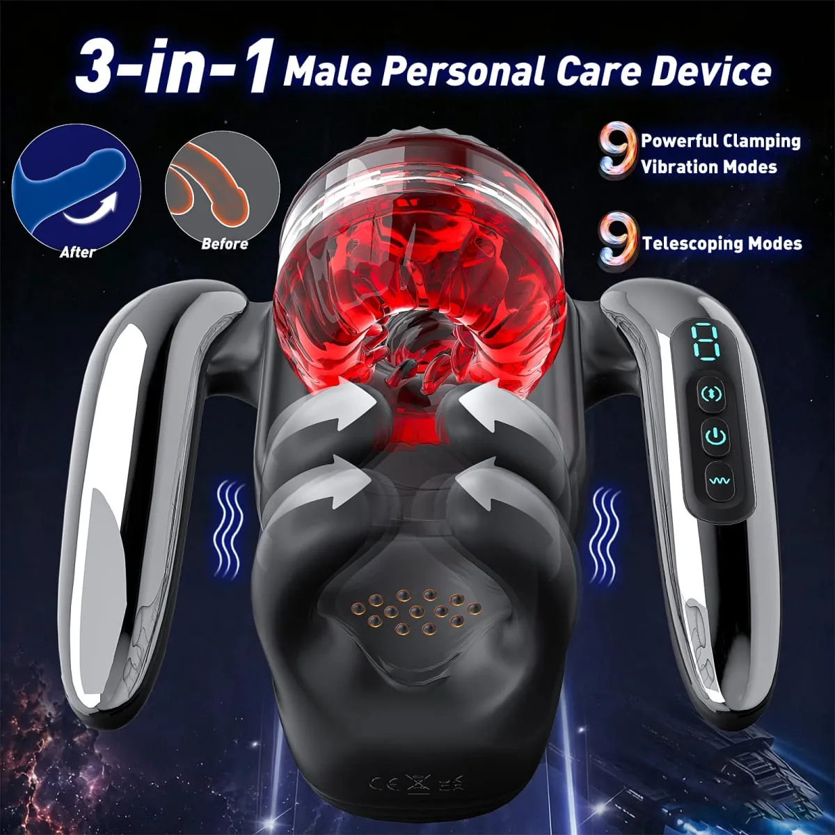 Masturbateur automatique portable, 9 modes télescopiques et 9 modes de vibration, masturbation masculine, pompe à pénis, jouets sexuels pour adultes