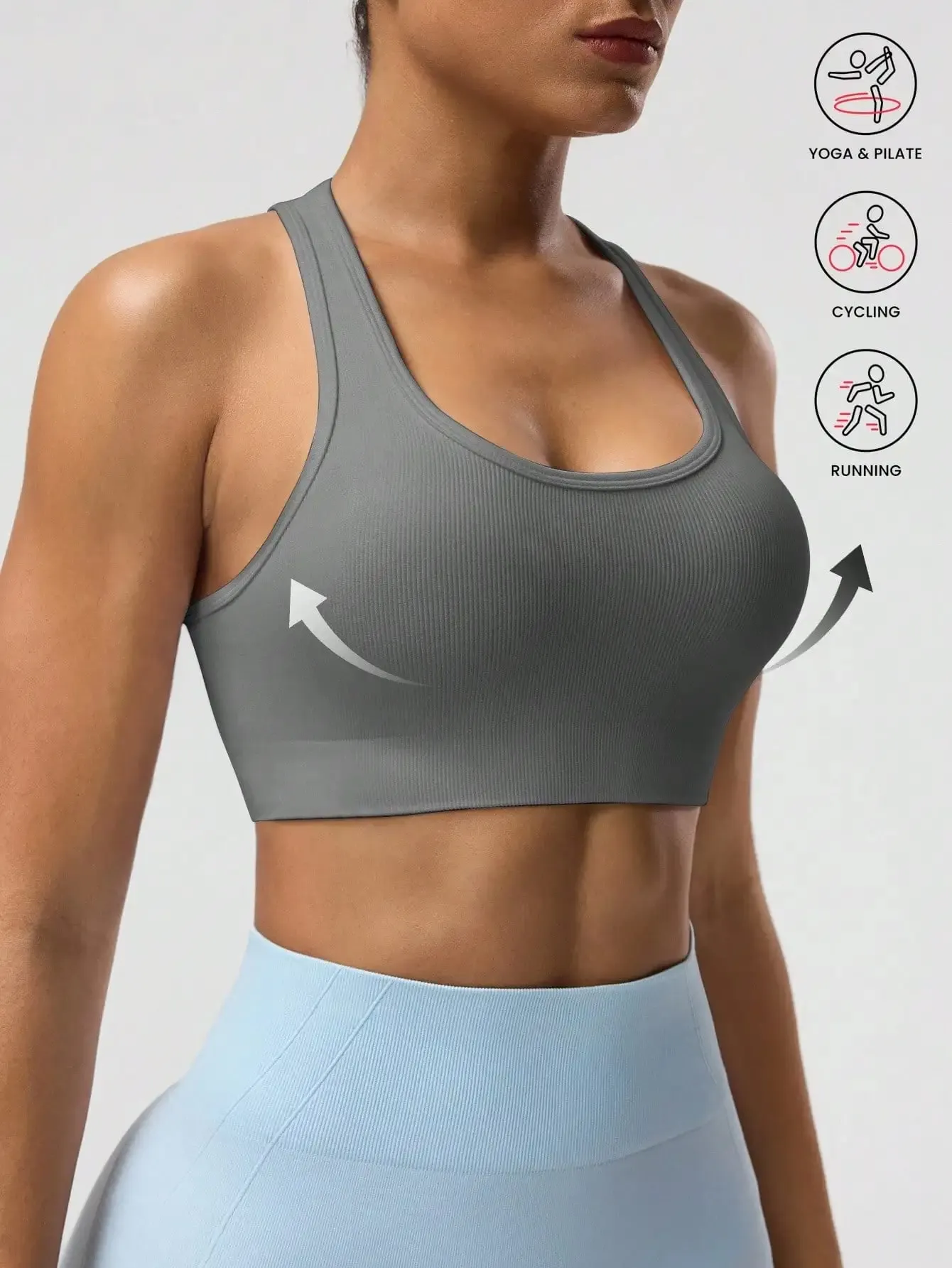 Seamless One-Piece Sports Bra with Wire-Free Support Bust Enhancement and Backless Design for Yoga and Outer Wear — image 10