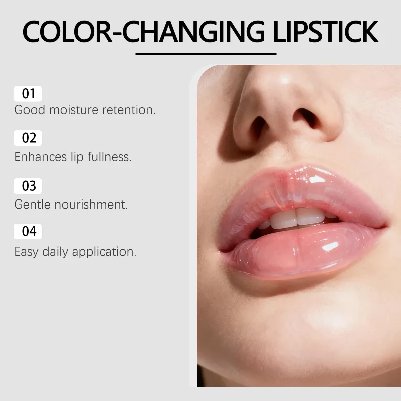 ลิปสติกเปลี่ยนสีโปร่งใสกันน้ำ Long Lasting Moisturizing Crystal Jelly Pearlescent Repairing Lip Balm เครื่องสำอางค์