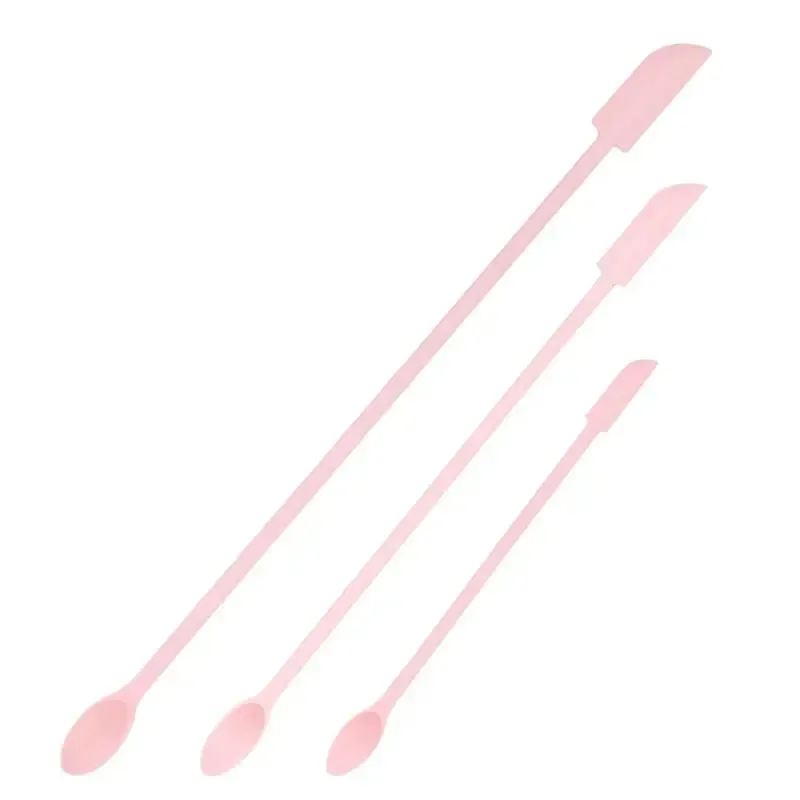 Cosmetic Bottle Silicone Mini Scraper 3-Piece Set Double-End Spatula for Baking Jam and Cream — image 14