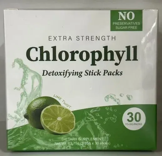 Chlorophyll Chlorophyllin 120mg Detox Stick Packs 30ct Sugar Free Prebiotic Gut Health Daily Support Non GMO Keto Supplement — image 8