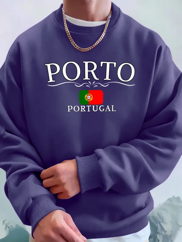 Porto Portugal Letter And Flag Print Clothes Unisex Warm Casual Hoody Street Sports Sportswear Fleece Thicken Streetwear Man — image 10